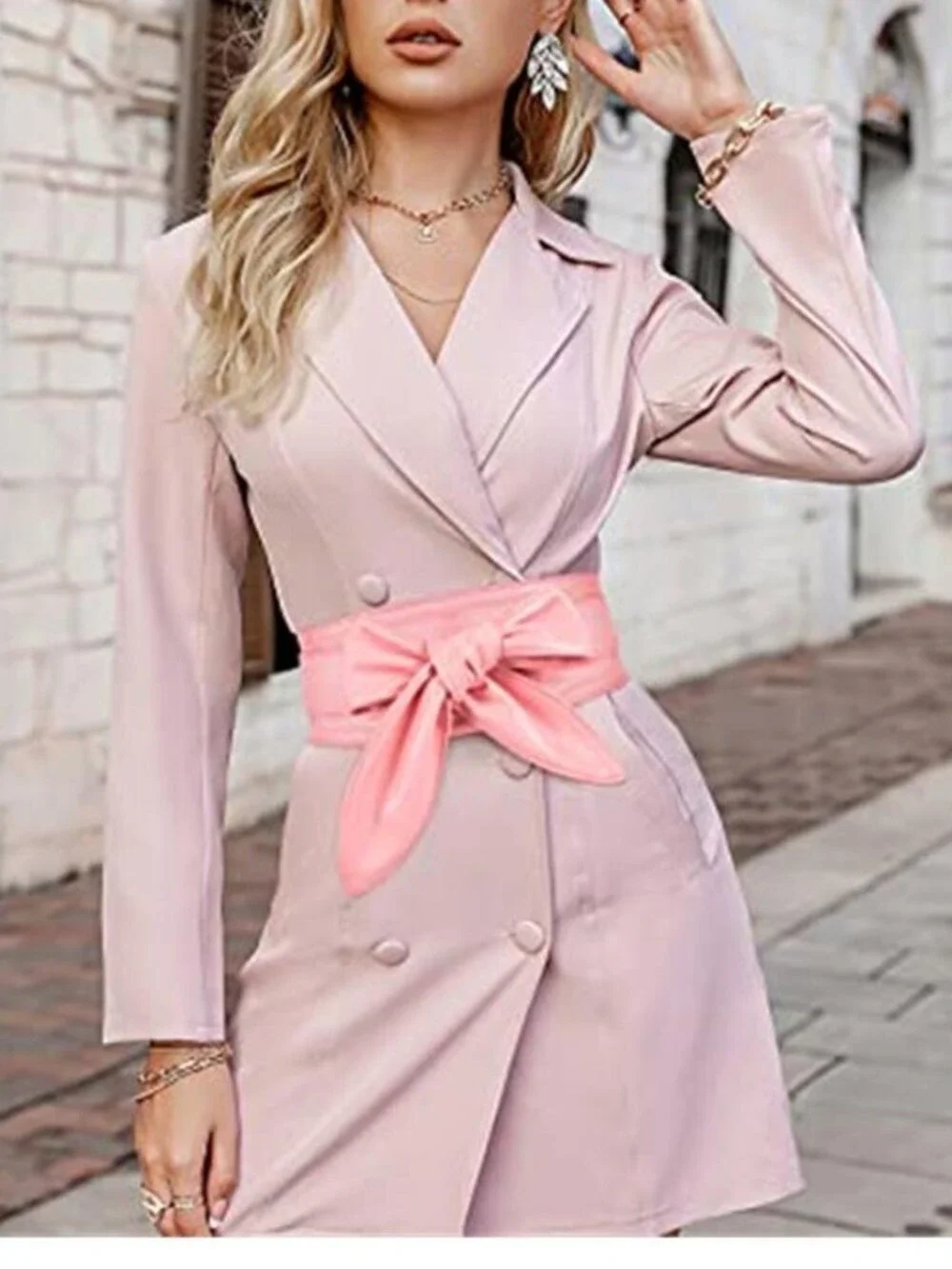 Women Pink Obi Belt Fashion Wrap Around Wide Waistband Knotted Belt for Dress